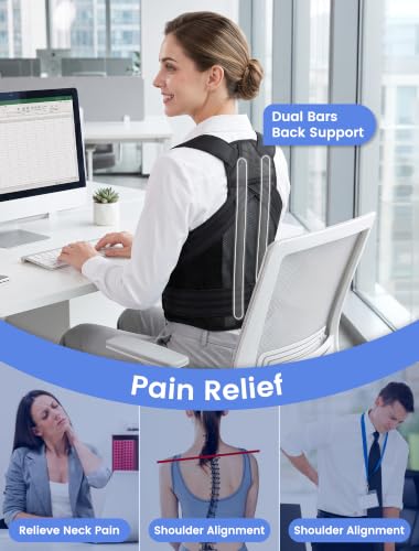 Back Brace Posture Corrector Adjustment: 97.8% Pain Relief, 8H Work-tested - size: Small