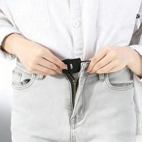 2 Set Black Hook Waist Band Extenders, Pant Extenders for Jeans