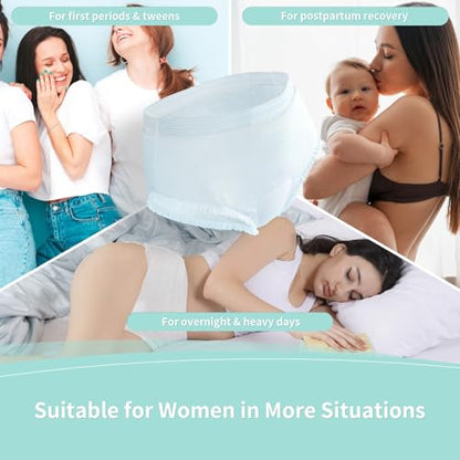 Disposable Period Underwear Overnight Leakproof, Unscented S/M,12CT - size: Small/Medium, style: Pack of 2