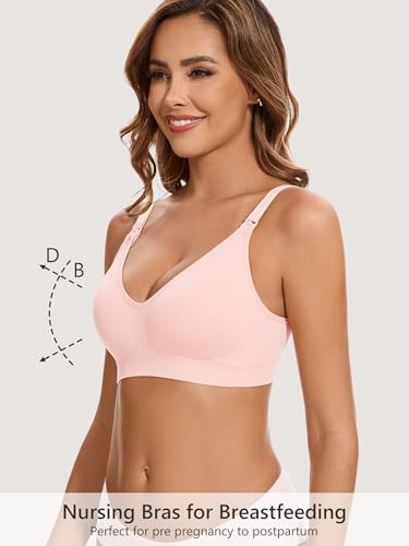HBselect Nursing Bras for Breastfeeding 5Pack Women Maternity Bras - color: 5pack(pink/White/Nude/Blue/Black), size: X-Large