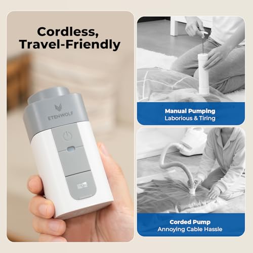 ETENWOLF 4 Combo Vacuum Storage Bags for Travel with Wireless Pump - size: 4 Combo Size-E