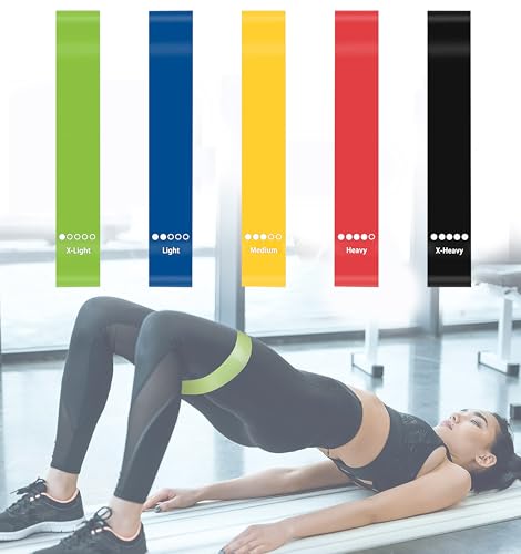 Resistance Loop Exercise Bands for Working Out Men and Women Exercise Elastic Band Work Out Band Stretch Bands for Home Fitness Stretching Strength Training Physical Therapy Elastic Booty Legs - color: Mixed