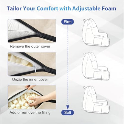 IPYNBAP Back Pillow for Bed Sitting up, Reading Pillow, 24 Inch, Beige - color: Beige, size: Large(24inch)