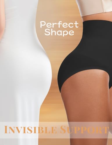 Tummy Control Underwear Women Seamless High Waisted Shapewear Panties - color: 2pack-black, size: 3X-Large