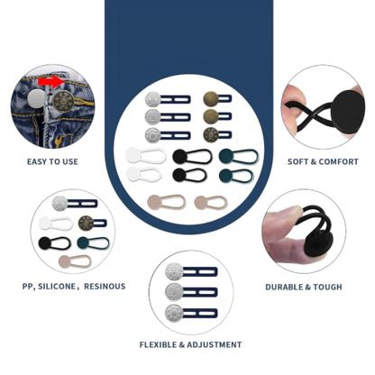 14PCS Button Extenders for Jeans,Pants Button Extender for Women Men,2Style - color: Style C_14PCS, 2 Styles