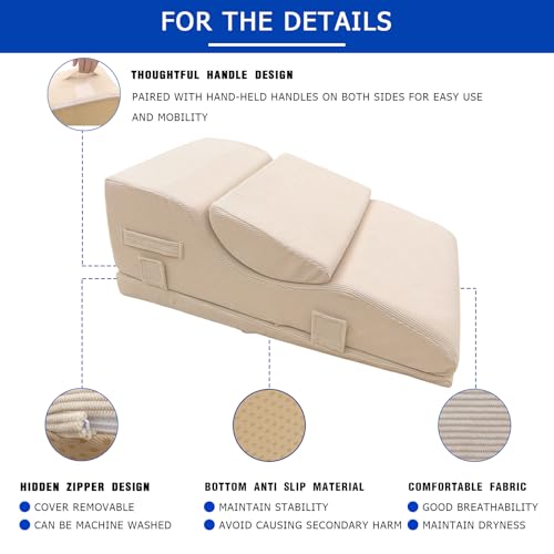 Adjustable Height Leg Elevation Pillow,Removable Knee Insert for Recovery