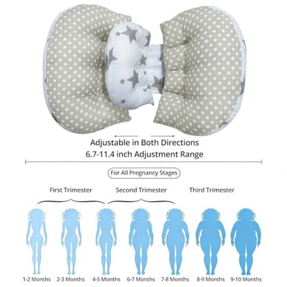 Adjustable Cotton Pregnancy Wedge Body Pillow, Maternity Pillow for Moms - color: Grey