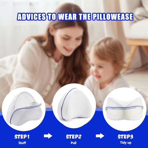 Replacement Pillow Cover for Contour Legacy Leg & Knee Foam Support Pillow-Cover ONLY (White) (1)