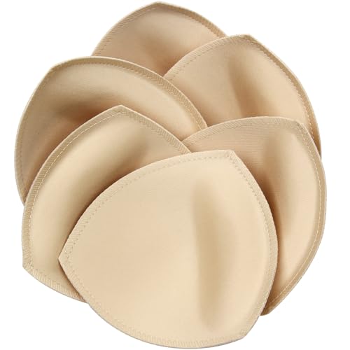 3 Pairs Bra Pads Inserts Push up, Breathable Breast Enhancers Inserts for Sport Bra, Sew in Bra Cups for Dresses - size: C/D/E