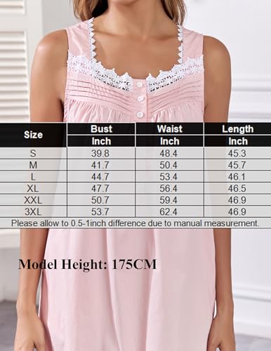 Viakeo 100% Cotton Nightgown for Women - color: Green, size: X-Large