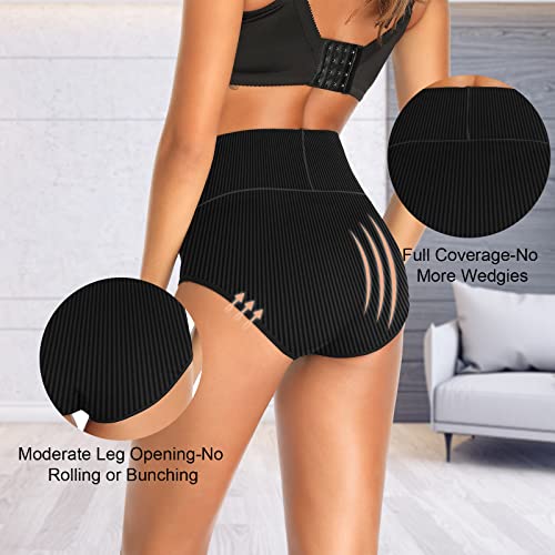 UMMISS Womens Underwear Cotton High Waisted Tummy Control Panties Plus Size Full Coverage Ladies Briefs - color: A-multi-5 Pack, size: 3X-Large-4X-Large