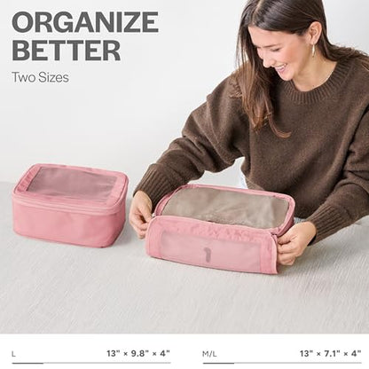 Aerotrunk Compression Packing Cubes for Travel, 2-Pack, Pink - color: Rose, size: 2-Pack