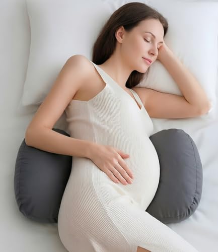 Adjustable Pregnancy Wedge Pillow for Belly & Back Support, Compact Design - color: Dark Gray