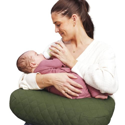 Boppy Nursing Pillow, Luxe Ergonomic Breastfeeding & Baby Feeding Support - color: Luxe - Quilted Moss