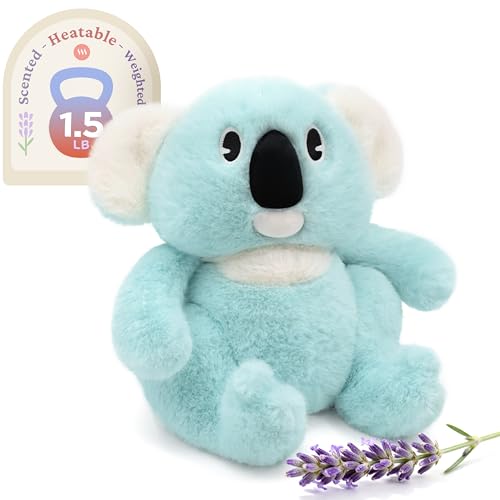 IKASA Microwavable Stuffed Animal Koala Plush,Heating Weighted 1.5 lbs - color: Light Blue Koala