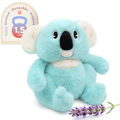 IKASA Microwavable Stuffed Animal Koala Plush,Heating Weighted 1.5 lbs - color: Light Blue Koala