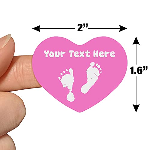 Personalized Custom 1 Line Baby Feet on Pink Shower Heart Shaped Planner - color: Opaque