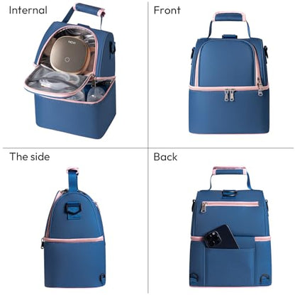 NCVI Breast Pump Backpack, Double Layer Removable, for Spectra/Medela - color: Blue