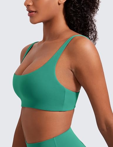 CRZ YOGA Butterluxe Square Neck Sports Bras - color: Cascadia Green, size: Medium