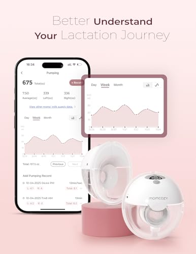 Momcozy M5 Smart APP Controlled Wearable Breast Pump, 2-Pack Quill Gray - size: M5-G2