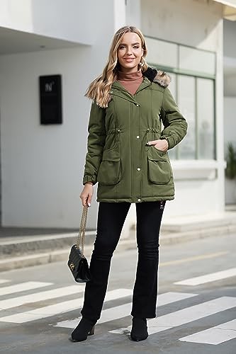 Maacie Maternity Winter Coat Baby Wearing Jacket 3 In 1 Outerwear - color: Army Green, size: X-Large