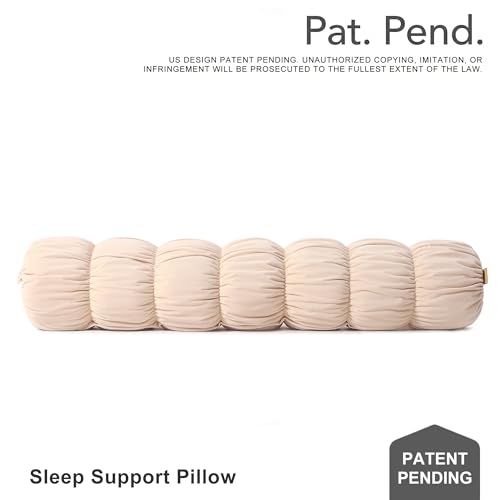 Pat. Pend. Small Body Pillow for Adults, 39 Inch, Beige - color: Beige, size: 39"x 7.87"