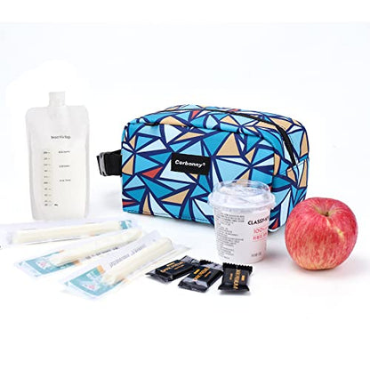 Cerbonny Small Lunch Bag,Freezable Lunch Bag,Built-In Ice Pack - color: Triangle-1