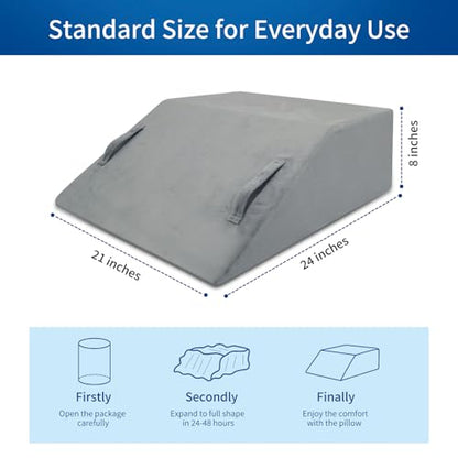 Leg Elevation Pillows for After Surgery, Memory Foam Leg Pillow for Sleeping Lower Back Hip Ankle Sciatica Pain Relief - size: Double Legs-24"x21"x8"