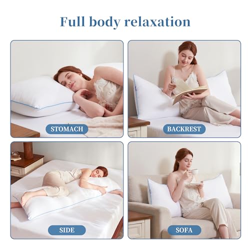 YZ HOME Full Body Pillow Insert -Large Long Bed Pillow for Side Sleeper - color: White New
