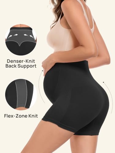 Summer Mae Maternity Shapewear Viscose Made from Bamboo Seamless for Dress - color: Black, size: Large