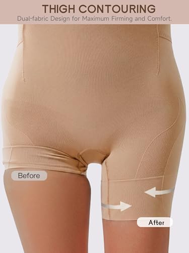 Bathroom Friendly Full Body Shapewear Bodysuit for Women - color: Sienna, size: Medium