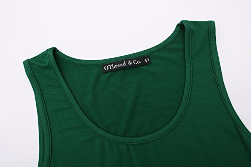 OThread & Co. Women's Basic Crop Tops Stretchy Casual Scoop Neck Sleeveless Crop Tank Top - color: Forest Green, size: Medium