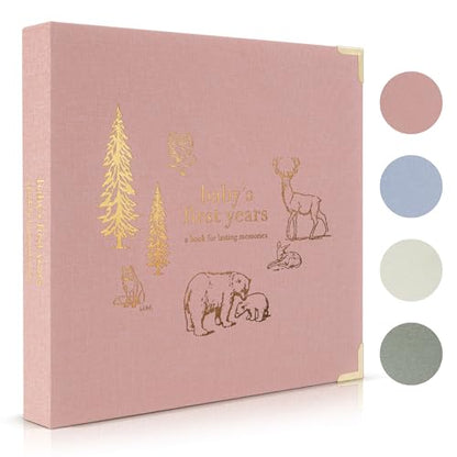 Keepsake Baby Memory Book for Boys and Girls - Timeless First 5 Year Book - color: Pink