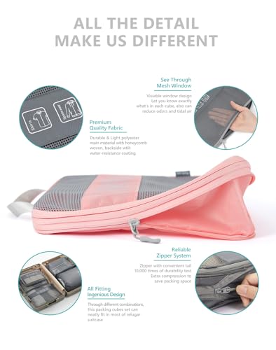 Travelkin 3 Set Packing Cubes - Compression Packing Cubes for Suitcase, Travel Organizers Bag Set