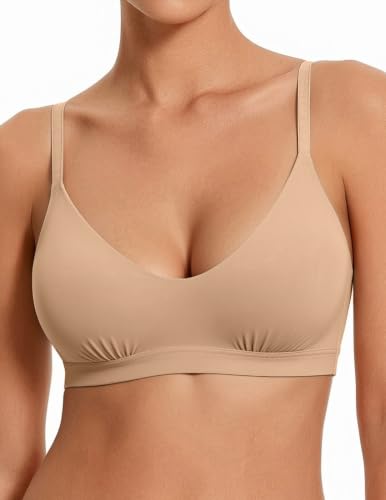 Women's Bralette Soft No Padding Comfort Sleep Bras - color: Nude, size: Large