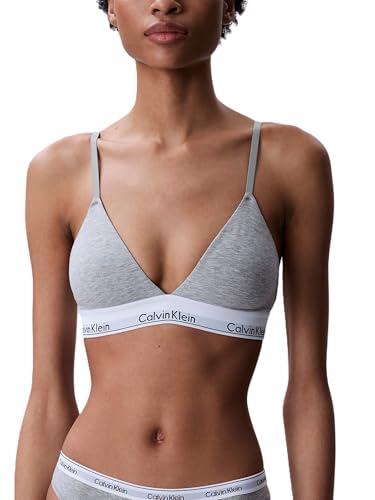 Calvin Klein Women's Modern Cotton Lightly Lined Triangle Wireless Bralette - color: Grey Heather, size: X-Large