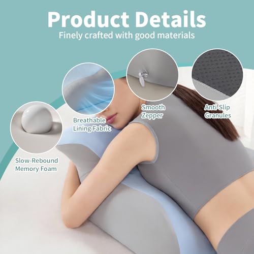 SmileQueen Memory Foam Wedge Pillow for Reading, Legs, Back Support - color: Purple