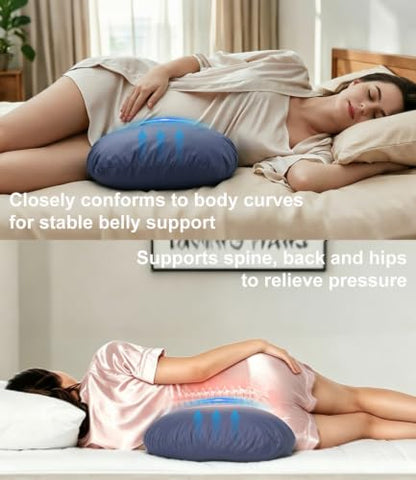 Adjustable Pregnancy Wedge Pillow for Belly & Back Support, Compact Design - color: Dark Blue