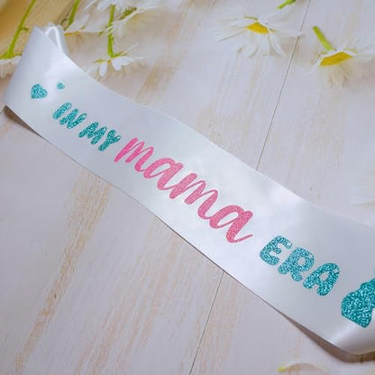 Decorit In My MAMA Era Sash, Mom-to- Be Sash for Baby Shower, Gender Reveal