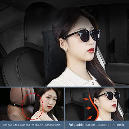 SPRFUFLY Make Relaxing Car Headrest Pillow, Car Neck Pillow for Driving - color: Black