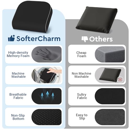 Seat Cushion, Memory Foam Office Chair Cushion, Black, Large - color: Black, size: Large