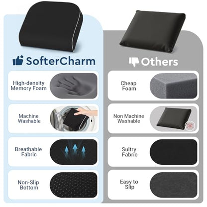 Seat Cushion, Memory Foam Office Chair Cushion, Black, Large - color: Black, size: Large