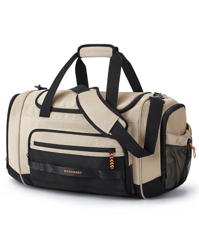 BAGSMART 4-in-1 Gym Bag for Women Men, TSA Duffle Bag for Travel - color: Kakhi