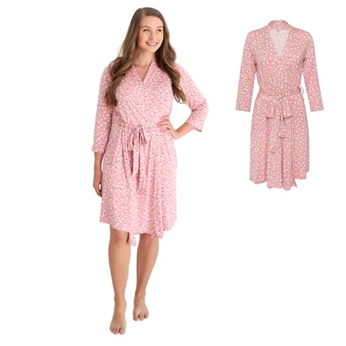 Posh Peanut Maternity Robe for Hospital Delivery - Soft Viscose from Bamboo Postpartum Robe for Women Nursing & Lounging - color: Emmilene, size: Large-X-Large