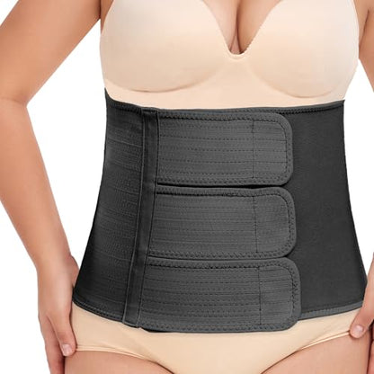 MAMODY Postpartum Recovery Belly Binder for C-Section & Natural Delivery - color: Black