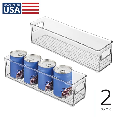 iDesign Stackable Fridge Bin with Handles, Set of 2, Clear - style: Pack of 2