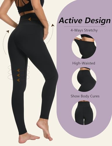 Dalavch 4 Pack Women's Maternity Leggings Over The Belly High Waisted - color: 2 Black 1 Pink 1 Blue ( Leggings ), size: Large