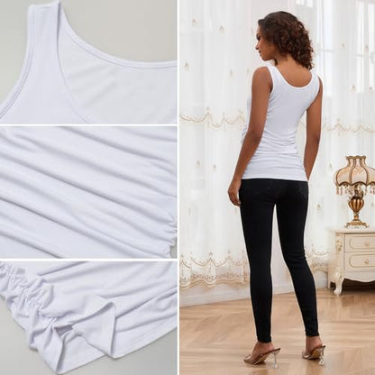 BHOME Maternity Tank Tops for Women Ruched Sleeveless Basic Tops Layering Maternity Shirt Vest Pregnancy Tee - color: Black/Rose/White, size: Medium