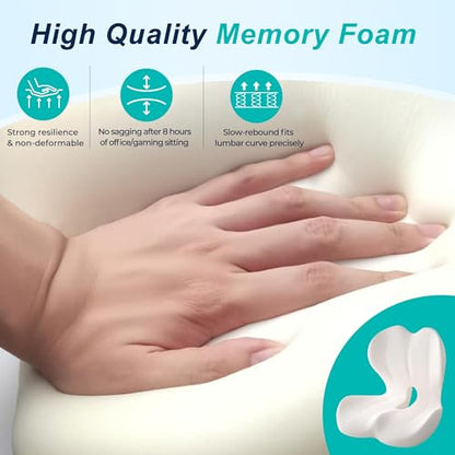 Seat Cushion for Office Chair, Ergonomic Cushion with Lumbar Support Pillow - color: Black