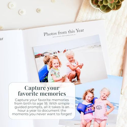 Duncan & Stone Childhood Memory Book for Kids, Prompts, Sky Blue - color: Sky Blue